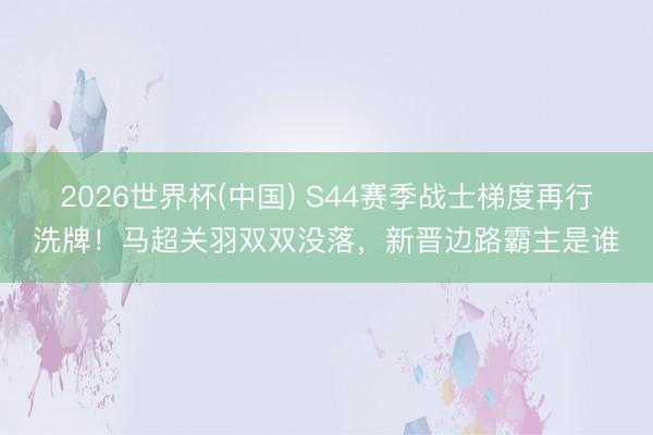 2026世界杯(中国) S44赛季战士梯度再行洗牌!马超关羽双双没落,新晋边路霸主是谁