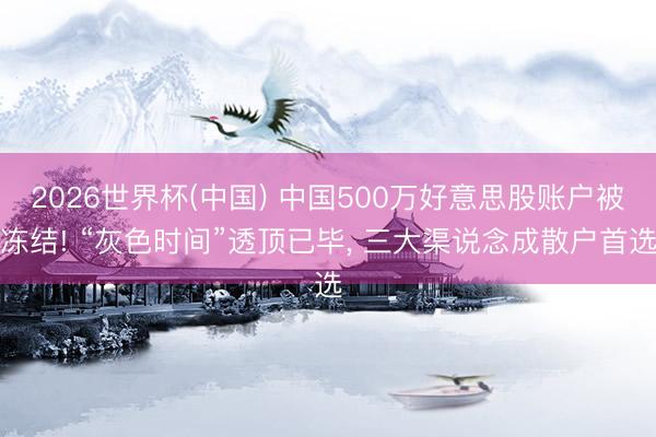 2026世界杯(中国) 中国500万好意思股账户被冻结! “灰色时间”透顶已毕, 三大渠说念成散户首选
