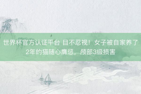 世界杯官方认证平台 目不忍视！女子被自家养了2年的猫随心膺惩，颅部3级损害