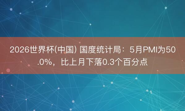 2026世界杯(中国) 国度统计局:5月PMI为50.0%,比上月下落0.3个百分点
