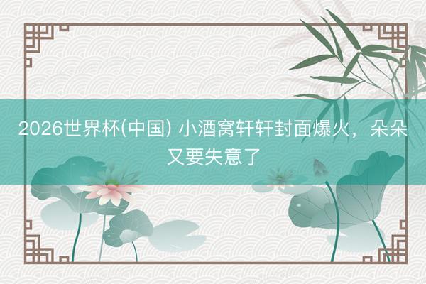 2026世界杯(中国) 小酒窝轩轩封面爆火，朵朵又要失意了